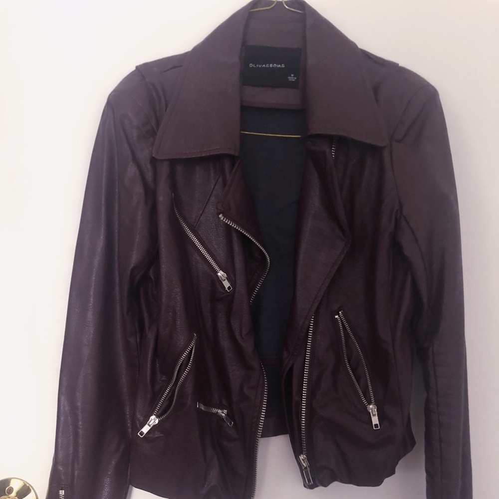 Olivaceous Faux Leather Jacket